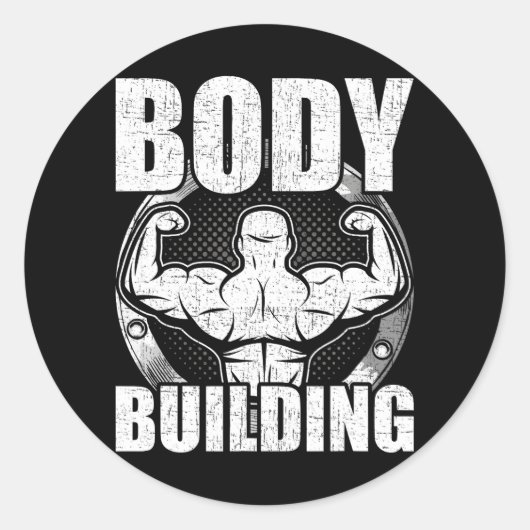 Bodybuilding Weightlift Bodybuilder Workout Ronde Sticker (Voorkant)