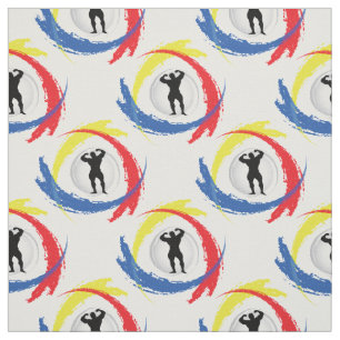Bodybuilding Weightlifting Tricolor Sport Emblem Stof