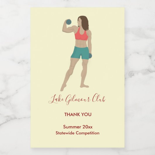 Bodybuilding Wijn Etiket (Enkel label)