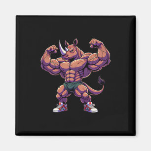 Bodybuilding Workout Gym Mannen Zak Rhino Met Spie Magneet
