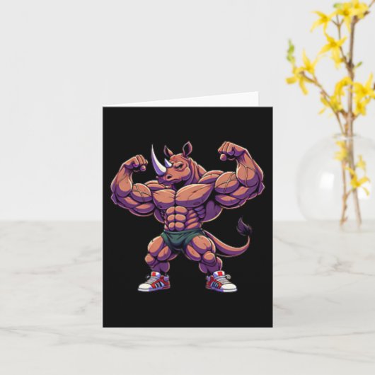 Bodybuilding Workout Gym Men Pocket Rhino With Mus Kaart (Gele Bloem)