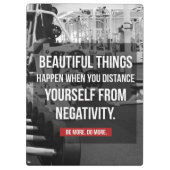 Bodybuilding Workout Motivatie - Negativiteit Klembord (Achterkant)