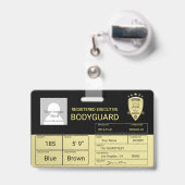 Bodyguard Badge (Achterkant met uittrekbare clip)