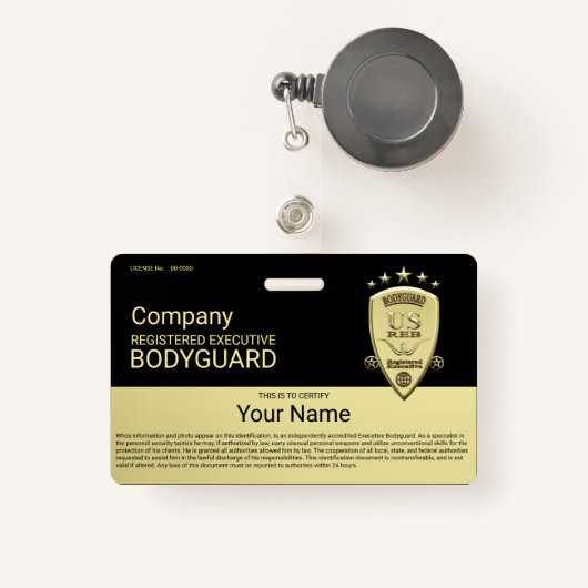 Bodyguard Badge (Voorkant met intrekbare)