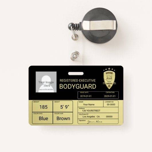Bodyguard Badge (Achterkant met intrekbare)