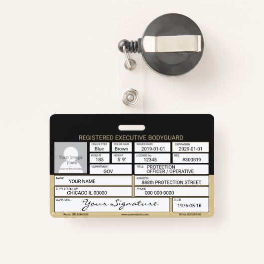 Bodyguard Badge (Achterkant met intrekbare)