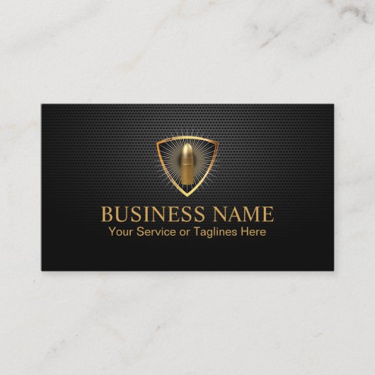 Bodyguard Bouncer Gold Bullet Dark Metal Security Visitekaartje (Voorkant)