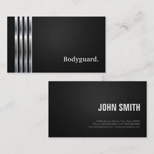 Bodyguard Professional Black Silver Visitekaartje (Voorkant / Achterkant)