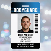 Bodyguard Security Guard ID Foto Logo Blauw Aangep Badge