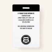 Bodyguard Security Guard ID Foto Logo Blauw Aangep Badge (Achterkant)