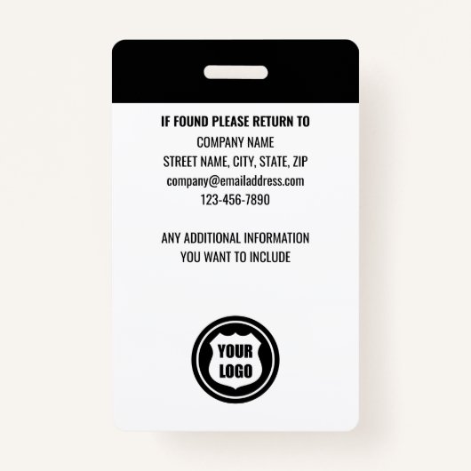 Bodyguard Security Guard ID Foto Logo Blauw Aangep Badge (Achterkant)