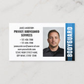 Bodyguard Security Services Guard ID Foto Blauw Visitekaartje (Voorkant)