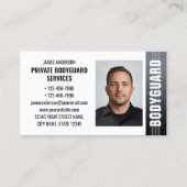 Bodyguard Security Services Guard ID Foto Grijs Visitekaartje (Voorkant)