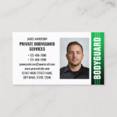 Bodyguard Security Services Guard ID Foto Groen Visitekaartje (Voorkant)