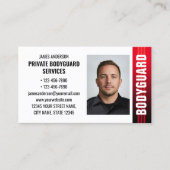 Bodyguard Security Services Guard ID Foto Rood Visitekaartje (Voorkant)