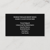 Bodyguard Security Services Guard ID Foto Sinaasap Visitekaartje (Achterkant)