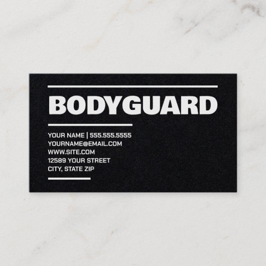 Bodyguard Visitekaartje (Voorkant)