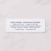 Bodyguard Visitekaartjes (Achterkant)