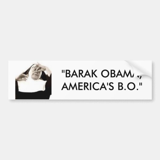 bodyodor, "BARAK OBAMA, AMERICA'S B.O." Bumpersticker (Voorkant)