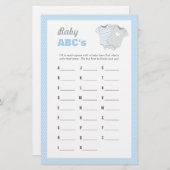 Bodysuit Baby shower ABCs Spel - Blauw Briefpapier (Voorkant / Achterkant)