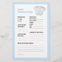 Bodysuit Baby shower Baby Predictions Kaart - blau