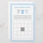 Bodysuit Baby shower Bingo Game Kaart - blauw (Voorkant / Achterkant)