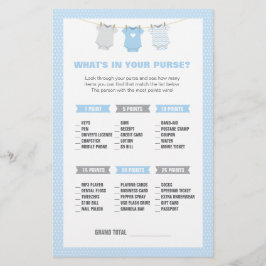 Bodysuit Baby shower Wat in uw Purse Game-Blue Briefpapier