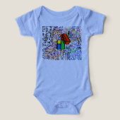 Bodysuit blauw pinumber patterned (Design voorkant)