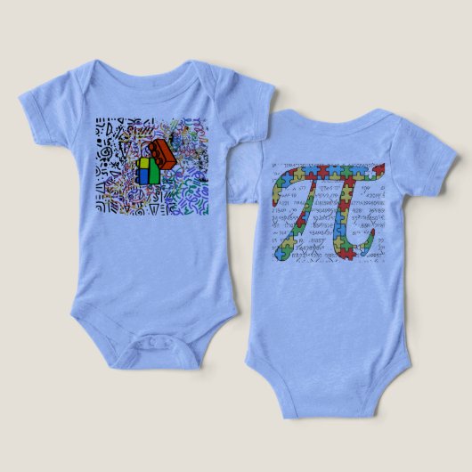 Bodysuit blauw pinumber patterned (Ontwerp Voorkant & Achterkant)