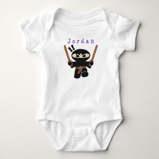 Bodysuit grappig, ninja . baby bodysuit (Voorkant)