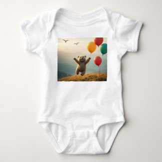 Bodysuit Happy baby beer vliegen met ballonnen