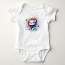 Bodysuit met een kleine leeuw in blauw