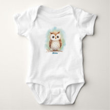 Bodysuit met een Schattigee kleine uil WATERVERF