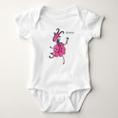 Bodysuit tas voor baby-meisjes met roze geit (Voorkant)
