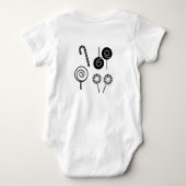 Bodysuit zwart/wit, contrastbaar Baby (Achterkant)