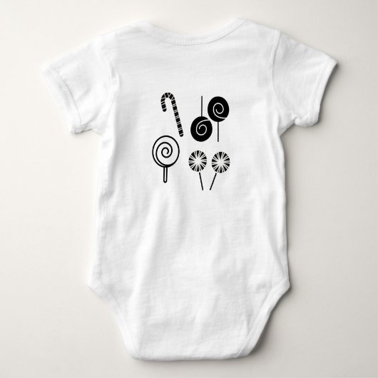 Bodysuit zwart/wit, contrastbaar Baby (Achterkant)