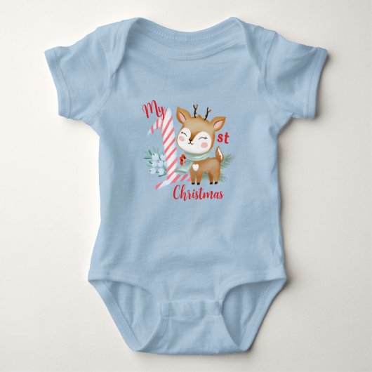 Bodysuits met illustratie van een baby hert. (Voorkant)