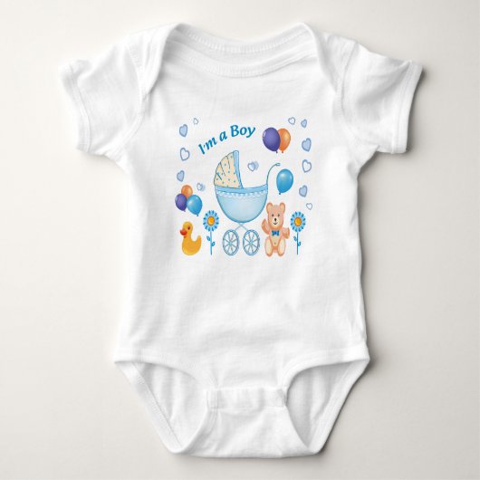 "Bodysuits One-Pieces for boys" "Cute Baby Boy Bod Romper (Voorkant)