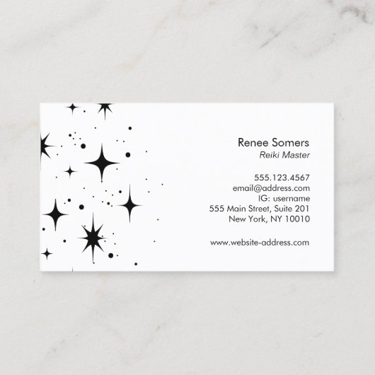 Bodywork Energy Healer Hands Visitekaartje (Achterkant)