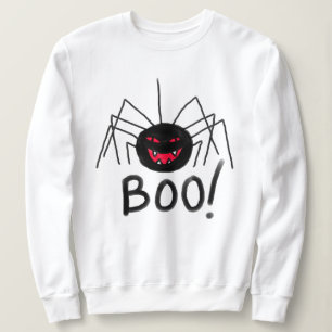 Boe! Big Black Spider Halloween Sweatshirt