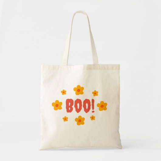 Boe! Bloemmotief Halloween Tote Bag (Voorkant)
