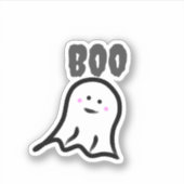 Boe! Blushing Ghost Schattige Halloween Sticker (Voorkant)
