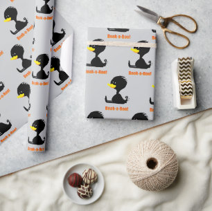Boe! Cute Cartoon Eend met Grappige Woordspeling Cadeaupapier