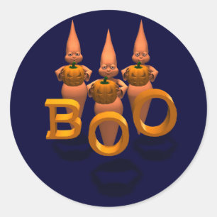 Boe! Drie Schattige Spookjes Ronde Sticker