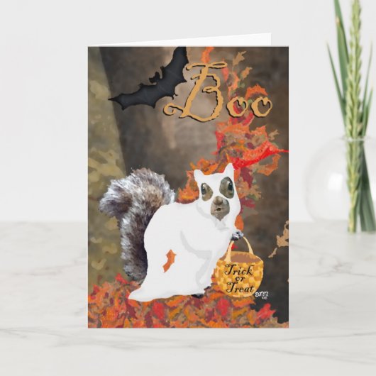 Boe! Eekhoorn Halloween kaart (Voorkant)