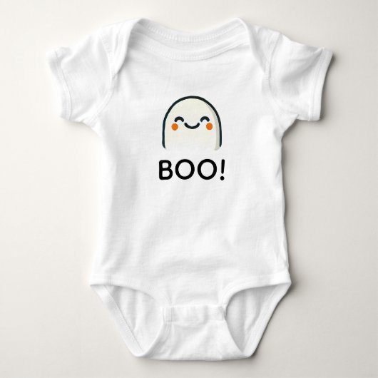 "BOE!", een mooi baby Halloween kostuum Romper (Voorkant)