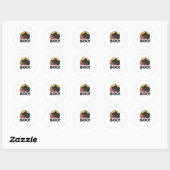 Boe! Eighties Style Cat Retro Distressed H Ronde Sticker (Vel)
