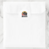 Boe! Eighties Style Cat Retro Distressed H Ronde Sticker (Tas)