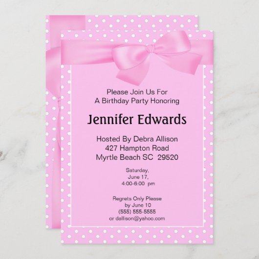 Boe en Stippen uitnodiging ter gelegenheid van de  (Voorkant / Achterkant)