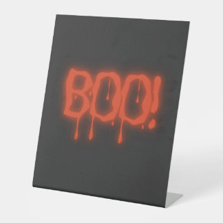 Boe! - enge sfeer👻 reclamebord met voetstuk